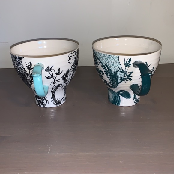 Anthropologie Unicorn and Zebra Chinoiserie Ceramic Mugs - Picture 6 of 13